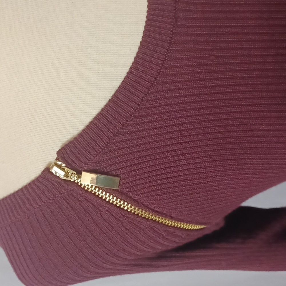 💜NWOT I.N.C International Concepts ribbed sweater dress with zippers size small - Picture 3 of 10